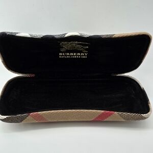 Burberry Check Pattern Glasses Case - Black, Red, Tan